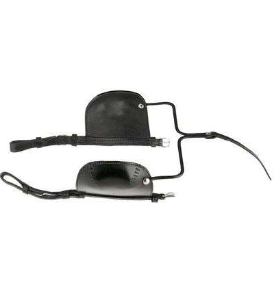 Oeilleres classiques plates en cuir avec bretelles