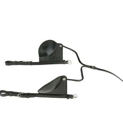 Oeilleres classiques demi rondes en cuir avec bretelles